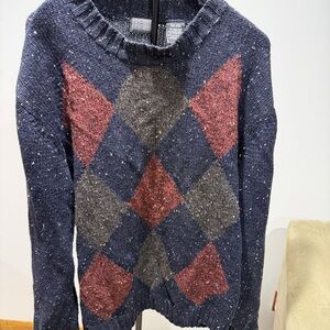 Vintage Knightsbridge Argyle Wool Blend Sweater XL